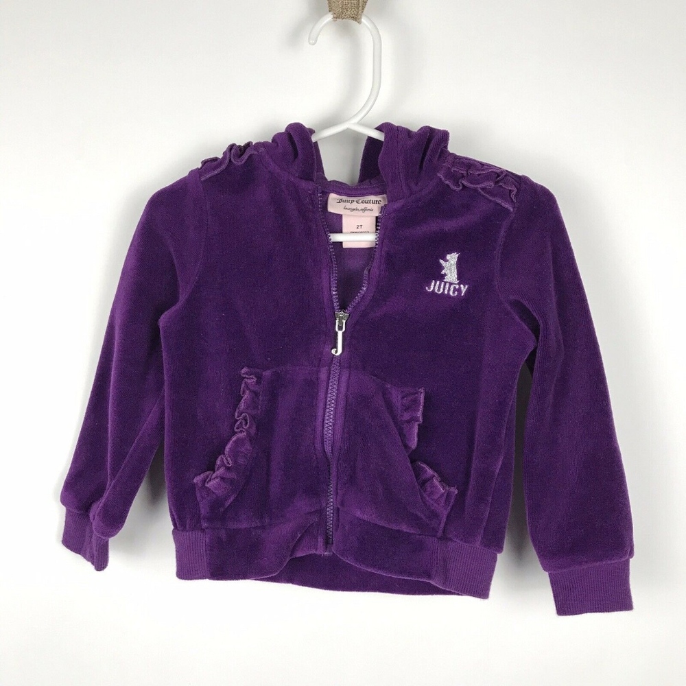 Juicy Couture Purple Velour Velvet Zip Up Hoodie